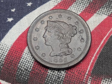 1851 Braided Hair Large Cent *XF*