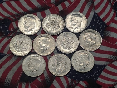 (10) 1974-P Kennedy Half Dollars