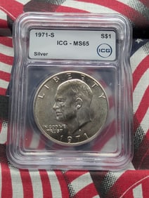 1971-S Eisenhower Silver Dollar - ICG Cert. MS65