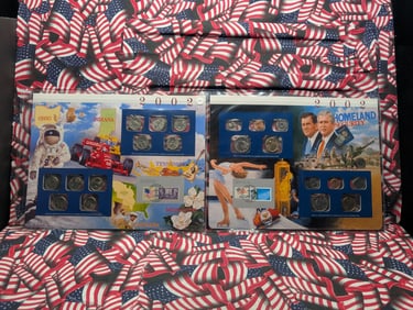 2002-P & D State Quarter Sets and US Mint Sets w/ Stamps