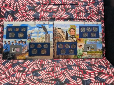 2003 P & D State Quarter Sets and US Mint Sets w/ Stamps