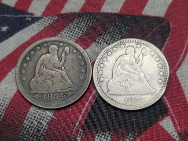 1854-O & 1876 Seated Liberty Quarters (2 PCS)