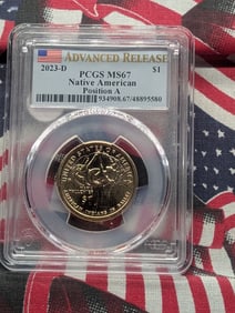 2023-D Native American Dollar PCGS MS67 Position A
