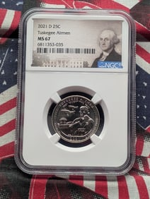 2021-D Tuskegee Airmen Quarter NGC MS 67