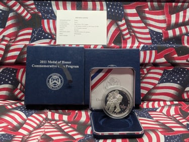 2011-P PROOF Medal of Honor Commem Silver Dollar in OGP w/ COA