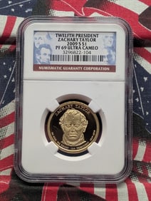 2009-S Zachary Taylor Presidential Dollar NGC PF69 Ultra Cameo