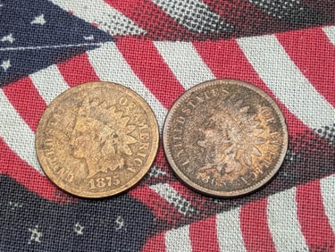 1865 & 1975 Indian Head Cents (2 PCS)