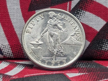 *BRILLIANT UNC* 1920 Philippines 50 Silver Centavos