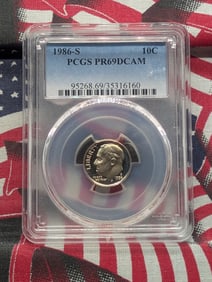 1986-S Roosevelt Dime PCGS PR69 DCAM