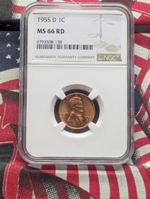 1955-D Lincoln Wheat Cent NGC MS66 RD