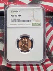 1956-D Lincoln Wheat Cent NGC MS66 RD