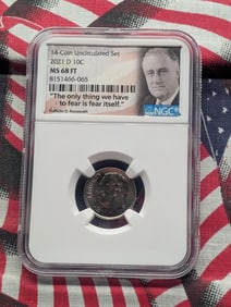 2021-D Roosevelt Dime - NGC MS68 FT