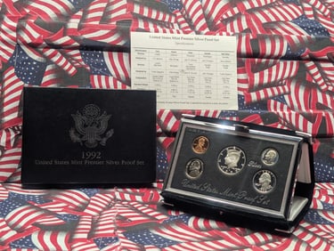 1992 -S U.S. Mint Premier Silver Proof Set in OGP w/ COA