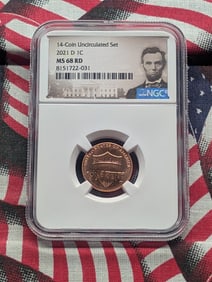 2021-D Lincoln Shield Cent - NGC MS68 RD