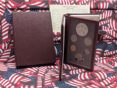 1984-S U.S. Mint Prestige Set in OGP w/ COA - Olympic Coliseum Commem Silver Dollar