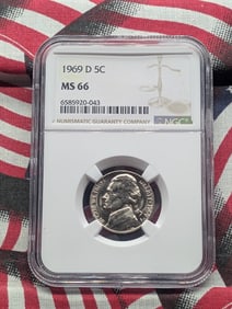 1969-D Jefferson Nickel - NGC MS66