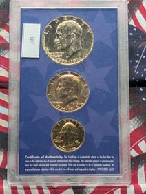 24k Gold *LAYERED* Bicentennial Coin Collection in Display w/ COA