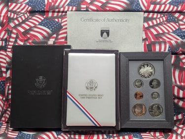 1989-S U.S. Mint Prestige Set in OGP w/ COA - Congressional Commem Silver Dollar