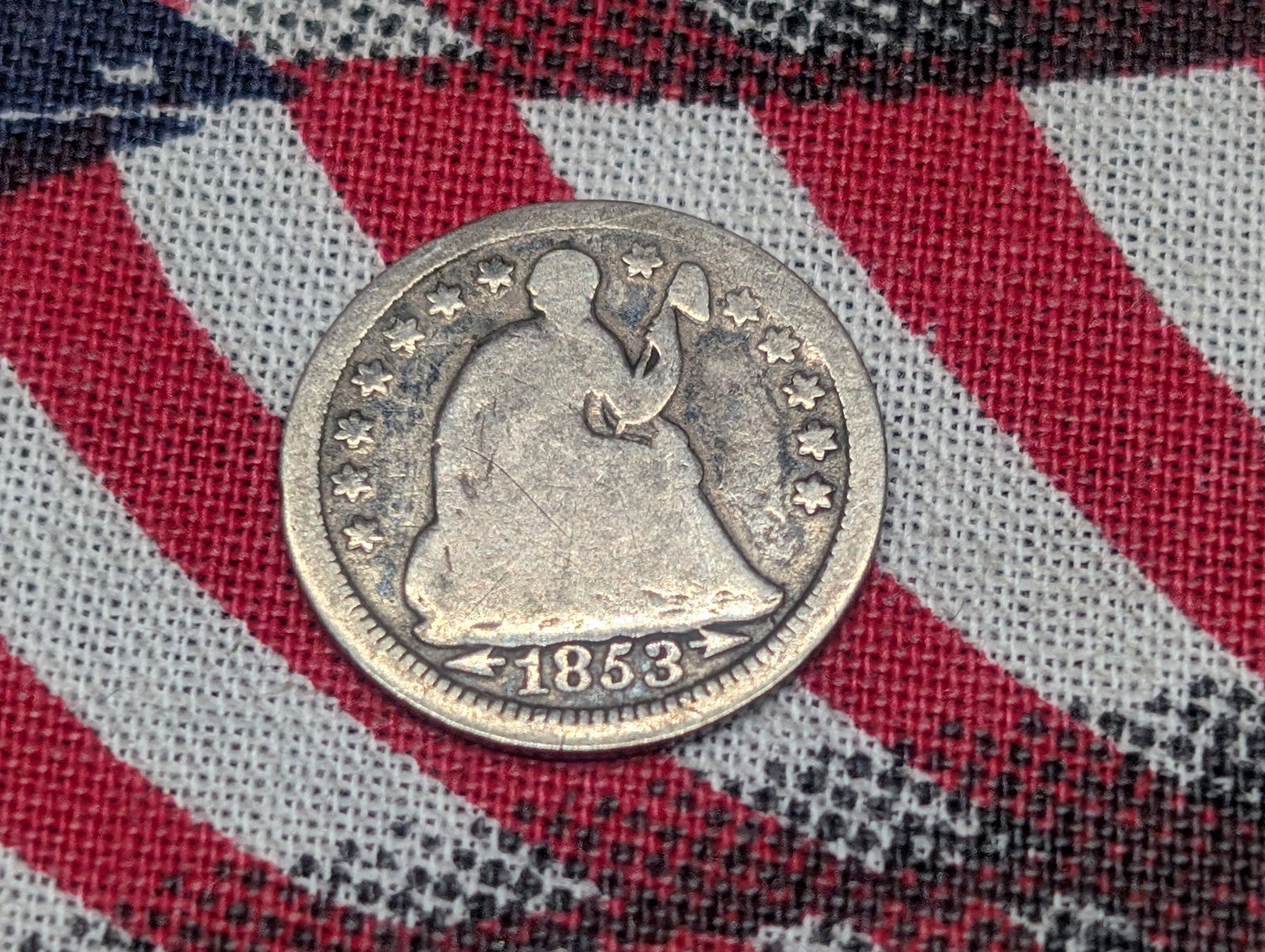 1853 w/ Arrows Seated Liberty Half Dime (1 of 2)