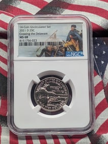 2021-D Crossing the Delaware Quarter - NGC MS68
