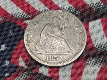 *XF* 1857 w/ Drapery Seated Liberty Quarter