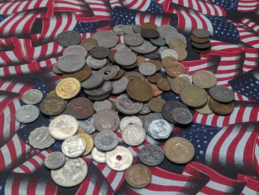 Bag of 1.1 Lbs. of Various Vintage & Modern World Coins