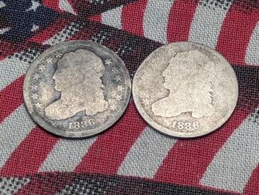 Lot of Two 1836 Capped Bust Dimes