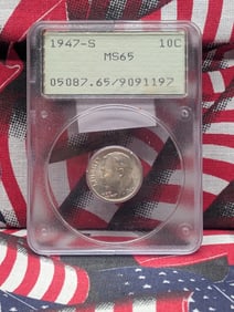1947-S Roosevelt Silver Dime - PCGS MS65