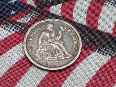*VF+* 1877-CC w/ Legend Seated Liberty Dime