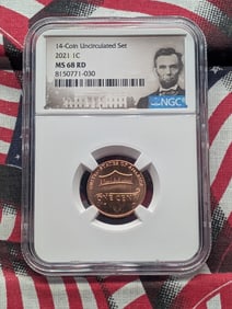 2021 Lincoln Shield Cent - NGC MS68 RD