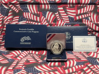 2006-P PROOF Benjamin Franklin - Founding Father Commem Silver Dollar in OGP w/ COA