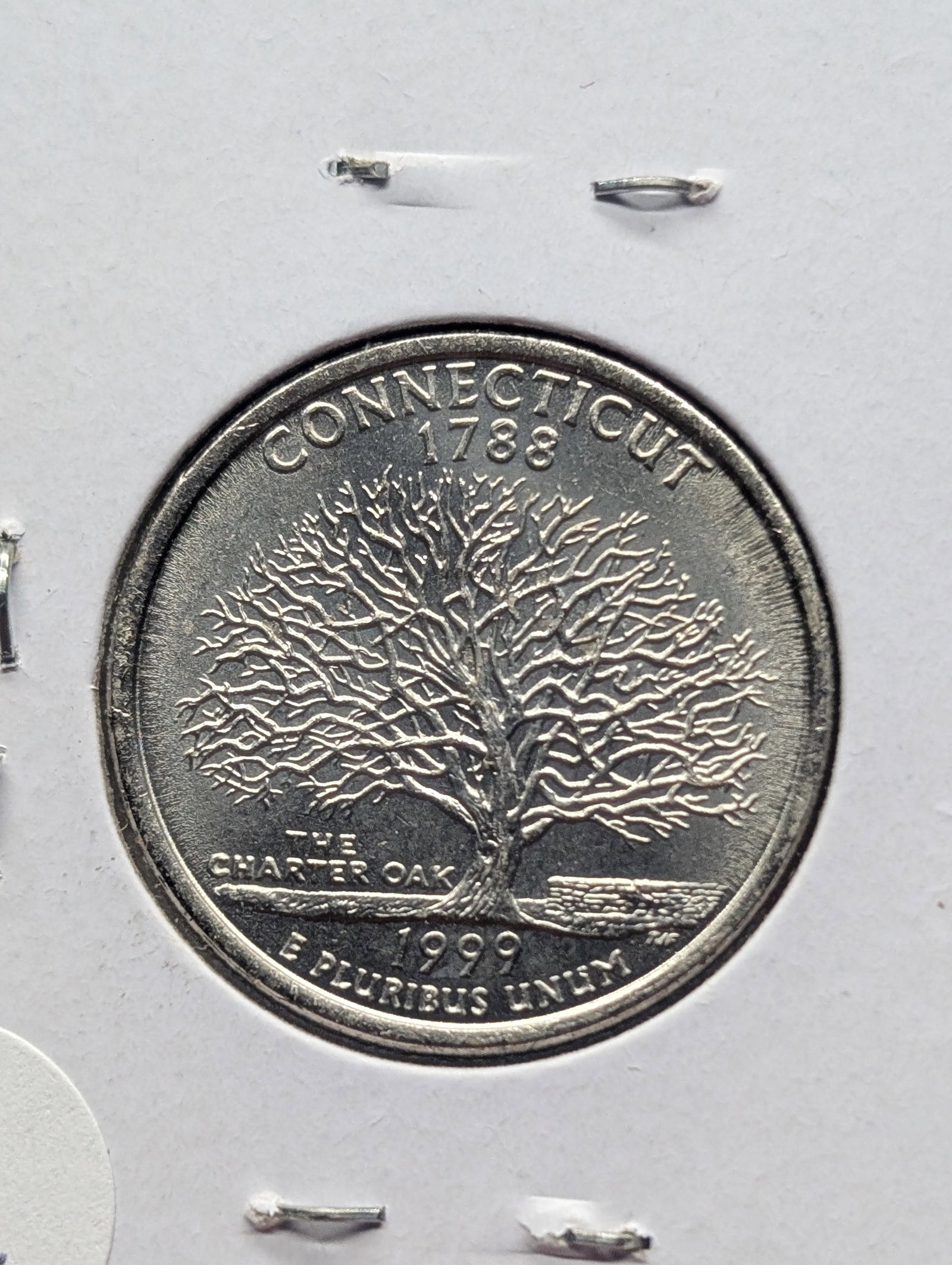 1999-P Connecticut State Quarter, Platinum Layered.: 1999-P Connecticut State Quarter, Platinum Layered.