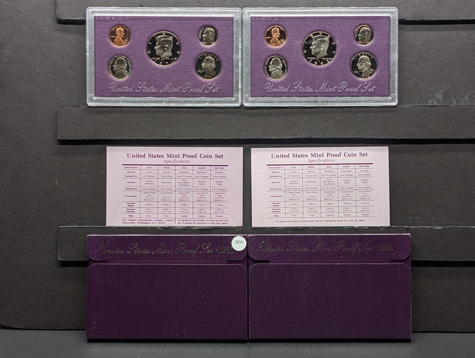 1991-S & 1992-S U.S. Mint Proof Sets In OGP (1 of 5)