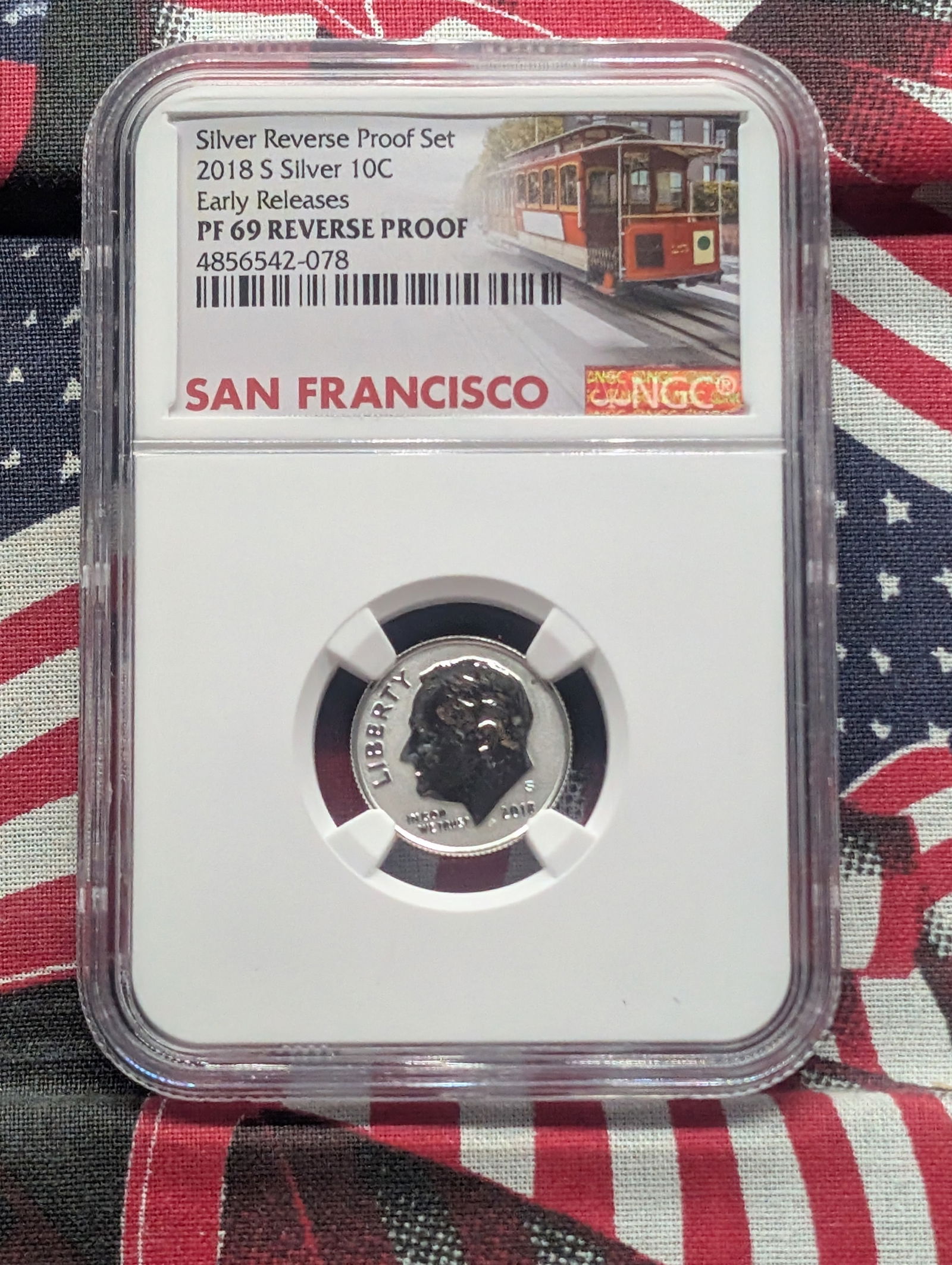 2018-S Roosevelt Dime, NGC PF 69 Reverse Proof (1 of 4)