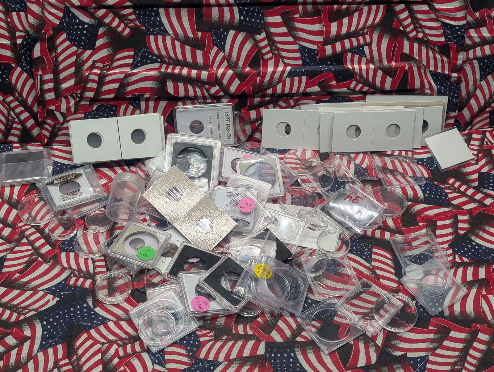 Lot of Plastic/Cardboard Used Coin Holders: Lot of Plastic/Cardboard Used Coin Holders