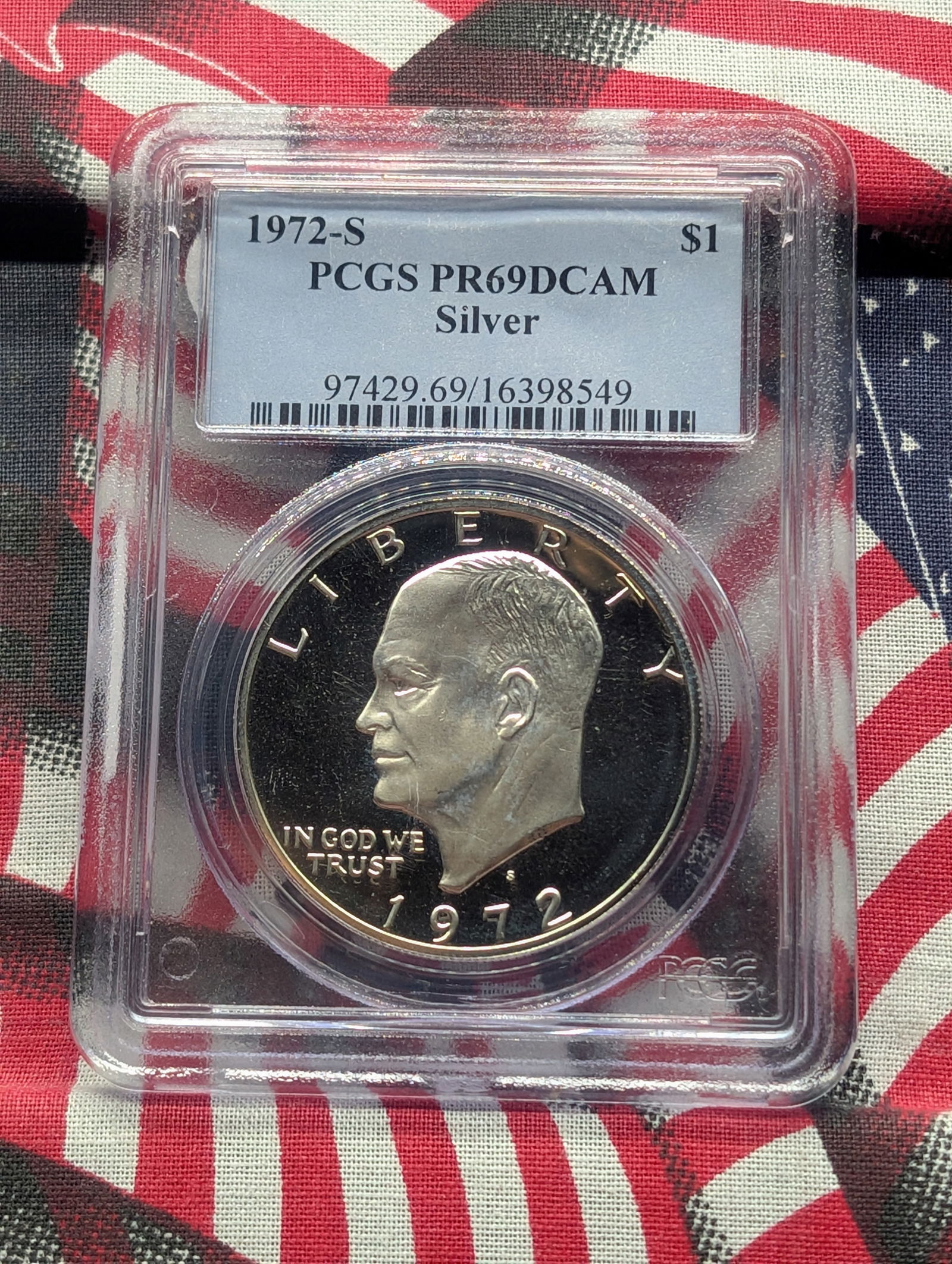 1972-S Eisenhower One Dollar, PCGS PR69DCAM, Silver (1 of 4)