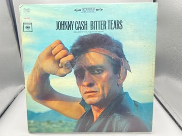 Johnny Cash: Bitter Tears - Ballads of the American Indian (1964), black lettering on '360 Sound'