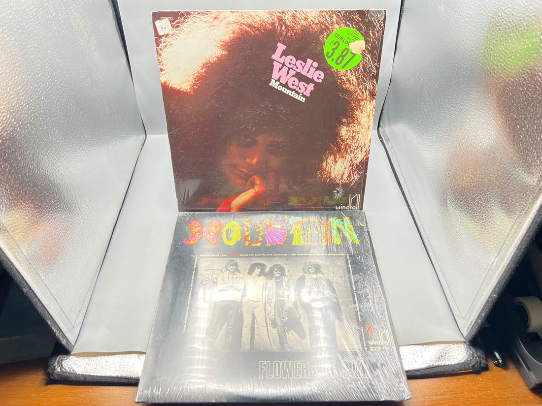 Two (2) LP Lot: Leslie West: Mountain (1969), in original shrinkwrap with price sticker; and (1 of 5)