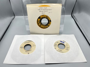 Lot of (3) Rock N Roll 45 RPM Promo Records - Grand Funk Railroad, Nazareth, Electric Light
