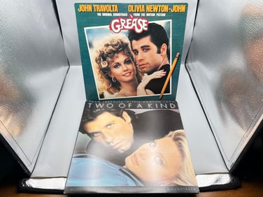 Two (2) LP Movie Soundtrack Lot: Grease (1978), gatefold, 2 LPs; and Two Of A Kind (1983), gatefold.