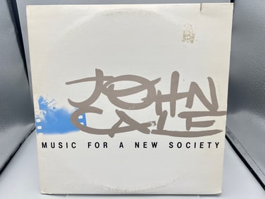 John Cale: Music For A New Society (1982), promo notch in cover, sticker residue on cover