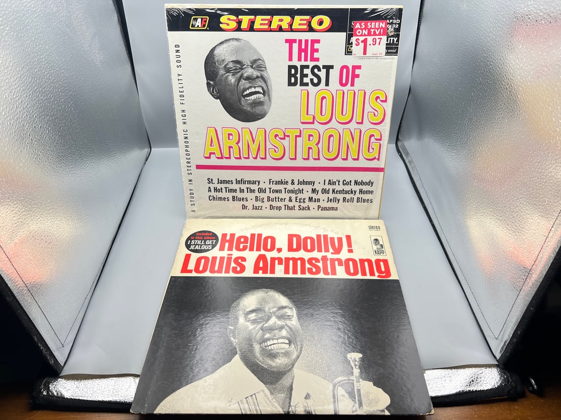 Louis Armstrong (2 LP Lot): The Best Of Louis Armstrong (1964), reissue; and Hello Dolly! (1964) (1 of 5)