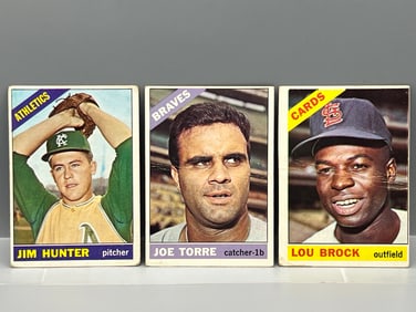 1966 Topps Lou Brock, Catfish Hunter & Joe Torre
