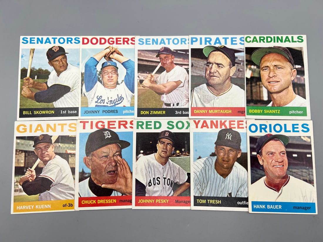 Lot of 11 - 1964 Topps Baseball Stars - Varying Conditions (1 of 2)