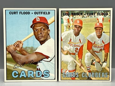 Lot of 2 - 1967 Topps - Curt Flood, Lou Brock