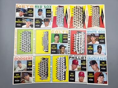 Lot of 15 - 1964 Topps Baseball Rookies/Team Cards - Varying Conditions