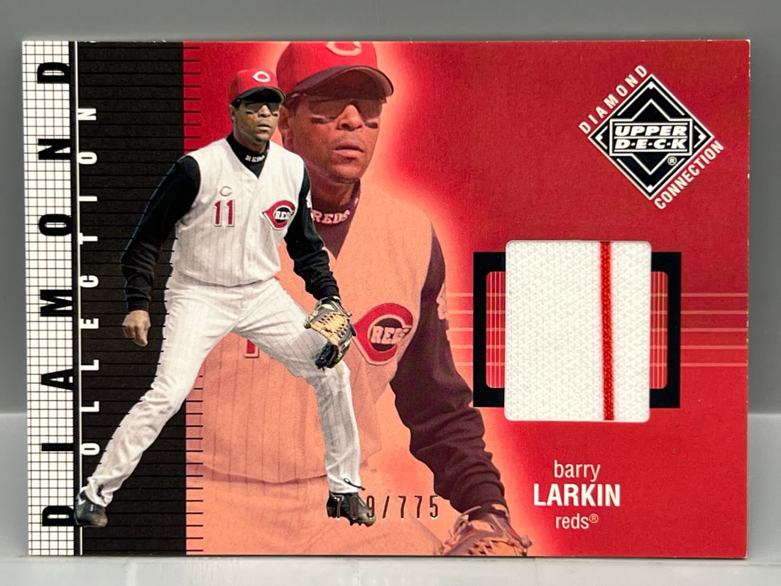 2002 Upper Deck Diamond Collection Barry Larkin Game Used Jersey Relic #/775 (1 of 2)