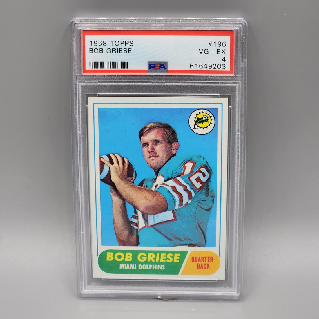 1968 Topps Bob Griese #196 PSA 4 Rookie HOF (1 of 2)
