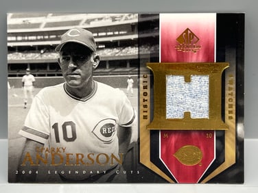 2004 Upper Deck SP Legendary Cuts Sparky Anderson Historic Swatches Game Used Jersey Relic