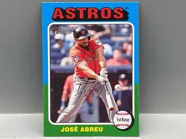 2024 Topps Heritage Jose Abreu SSP Flip Stock #220 - Print Run Of Only 5 - Matte finish on front &